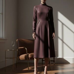 Elegant Plum Midi Dress